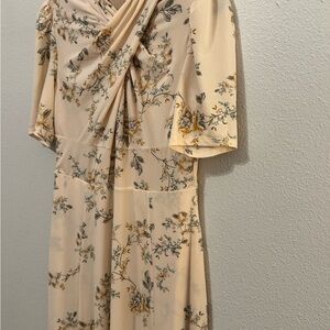 RACHEL Rachel Roy Beige Floral Long Sleeve Dress